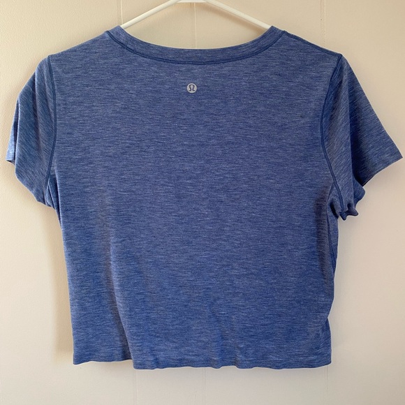 Lululemon Intended Crop Tee in Heathered Dark Cobalt (blue) - Picture 4 of 6